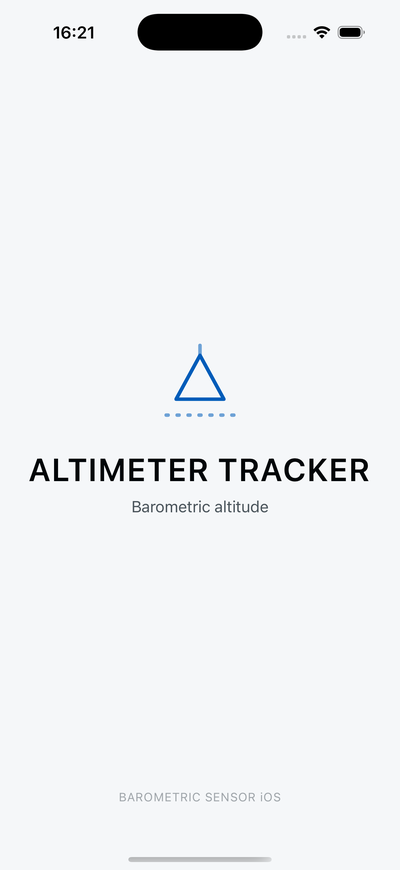 Altimeter Tracker — app launch screen