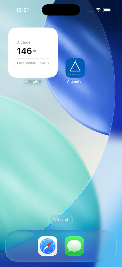 Altimeter Tracker — home screen widget